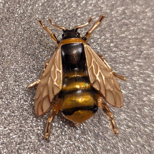 Enamel bee brooch - brooch, pin