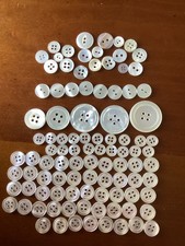 Vintage Mother Of Pearl Buttons various sizes, 100+, 2-4 holes 