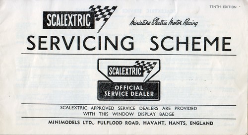 Scalextric 1960s service - scalextric,