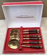 SET OF 6 VINTAGE BRASS SPOONS
