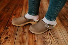 Swedish wooden clogs closed
