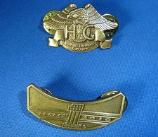 TWO HARLEY DAVIDSON HOG Lapel Badges