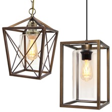 Vintage Brass Glass Shade