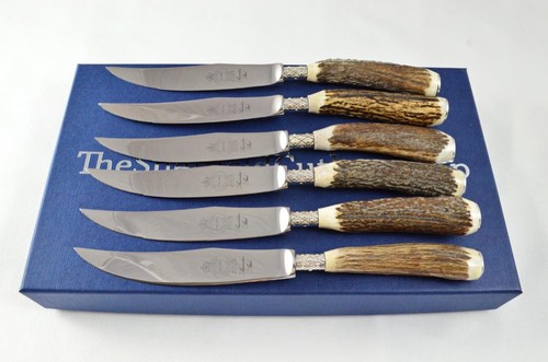 Silver ferruled steak knives - 6,