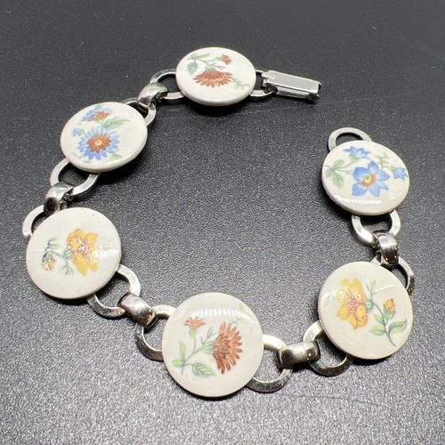 Vintage retro oval link floral - oval,