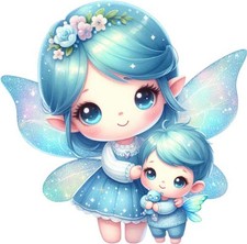 Watercolour Mother's Day Fairy Wall Art Bedroom Van Vinyl Sticker Decal 6 Sizes