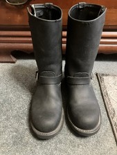 Frye 12R Engineer Boots Black