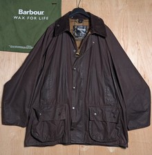 Barbour Beaufort C44 Mens XL 52in Vintage Brown Waxed Hunting Jacket Rustic 