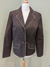 Gap Brown Fine Ribbed Blazer style jacket Beige piped edging UK size 10