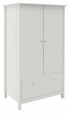 Scandinavia Kids 2 Door 1 Drawer Wardrobe - White | Storage for Clothes and Toys