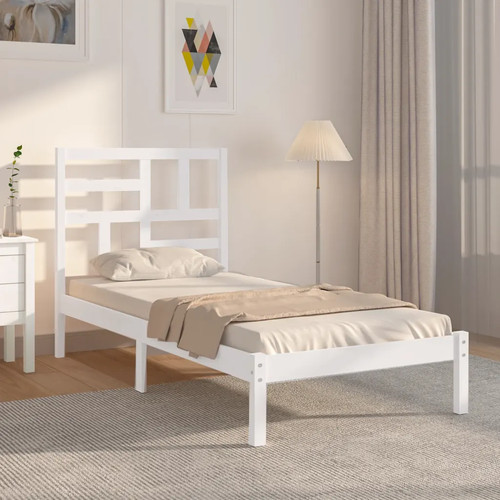 Walplus white solid wood bed - walplus,