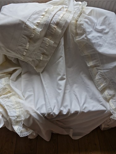 Vintage double cream duvet - cream,