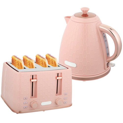 Pink kettle toaster - set, 1.7l