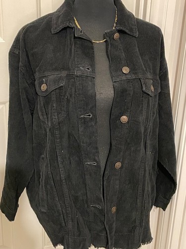 Zara black cord shirt shacket - black, shirt/shacket