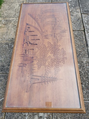 Vintage hand carved solid - solid, wood