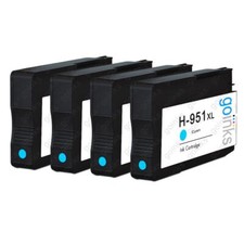 4 Cyan Ink Cartridges for HP Officejet Pro 251dw, 8100e, 8600 Plus, 8615
