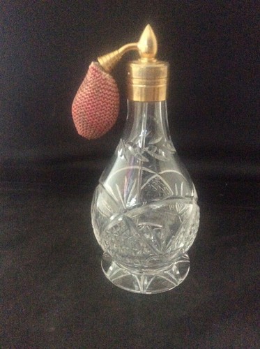 Lovely old cut glass perfume - cut,