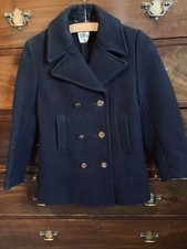 Vintage Navy Blue Child’s Pea Coat  4’11” 146cms