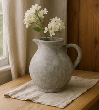 Grey Stone Jug Vase Rustic