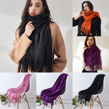 Women Lady Winter Warm Scarf Cashmere Long Wrap Shawl Plaid Knit Scarf Pashmina