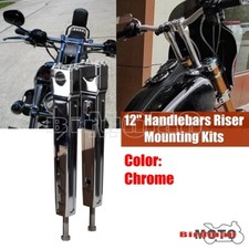 Chrome Handlebar Risers 12"