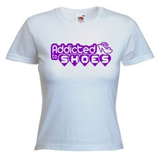 Shoe Addict Love Shoes Ladies Lady Fit T Shirt 13 Colours  Size 6 - 16 