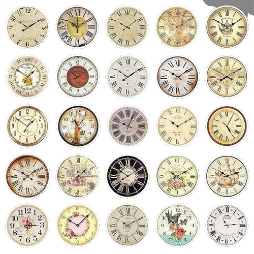 Vintage clock face stickers - face,
