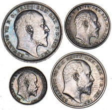 1902 Maundy Set (With Dated Case) - Edward VII British Silver Coins - Superb