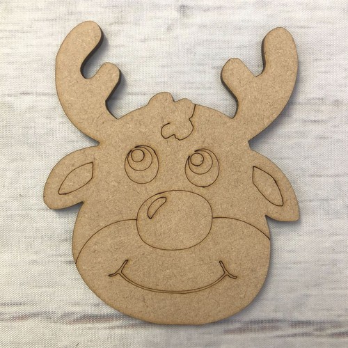 Reindeer engraved mdf wood - -,