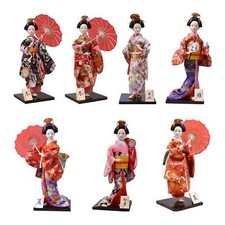 12in Japanese Kimono Geisha Doll Desk Statue Gift Home Asian Kabuki Figurine