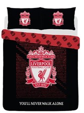 Liverpool FC Official Black & Red Crest Duvet Bedding Sets Single Double LFC