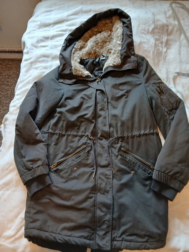 Divided long parka coat - divided,