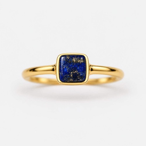 Gold plated silver ring - ring, –