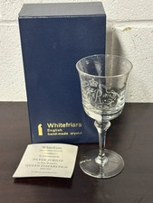 Lovely Quality Whitefriars Hand Made Crystal Silver Jubilee Glass Goblet