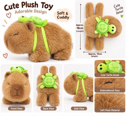 Cute brown capybara plush - cute, toy