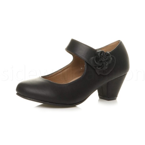 Womens ladies mid block - , heel