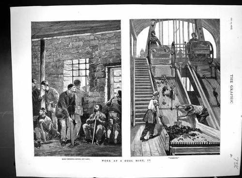 Original old antique print - old,