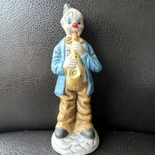Vintage Matte Porcelain Clown Figurine Art Mark 