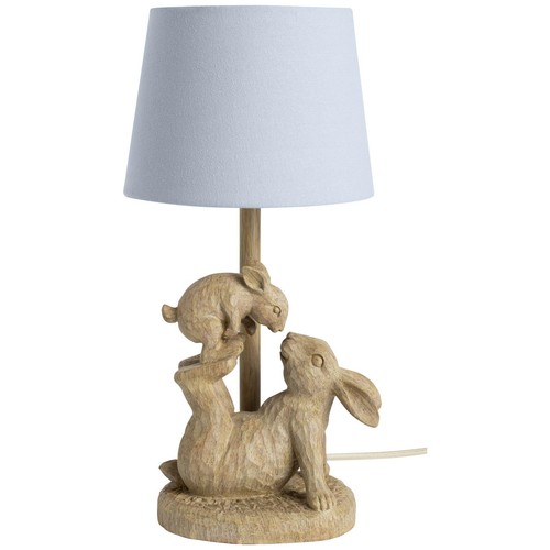 Resin bunny table lamp light - resin,