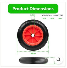 Black 14" Replacement Puncture-Proof Wheelbarrow Wheel