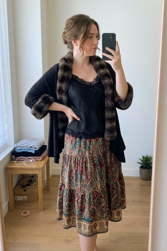 Vintage claudia faux fur - c.,