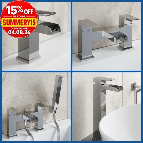 Waterfall bathroom taps chrome - bathroom,