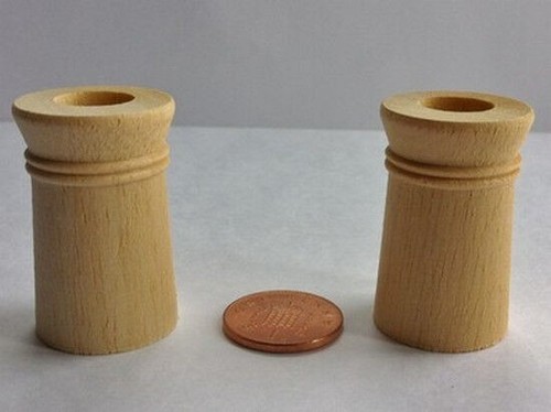 Two wooden chimney pots dolls - pots,,