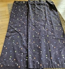 CATHERINE LANSFIELD HAPPY SPACE LINED EYELET LINED CURTAINS CHILDS  185CM X 162C