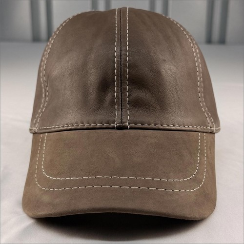 Real leather hat dark - real,