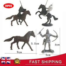 28Pcs Medieval Knights Warriors Soldiers Horse Model Figures Model Kids Playset