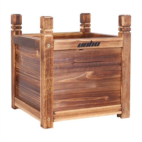 Square wooden planter trough - square,