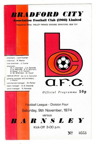 Bradford city 1974 home - -,