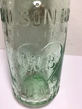 Nice HEART Pictorial Old GATESHEAD 10oz Codd Marble Bottle