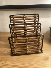 Letter Rack- Rattan/Black